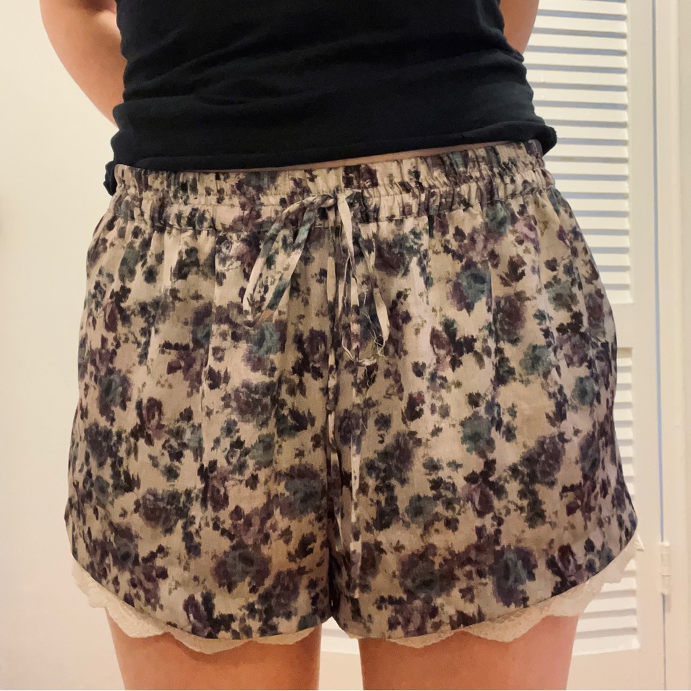 Zara Floral and Lace Shorts